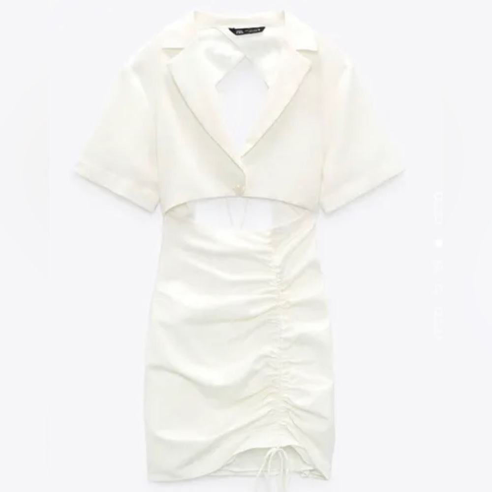 ZARA. Cut Out Linen Dress. Size S. Gently Worn Once.